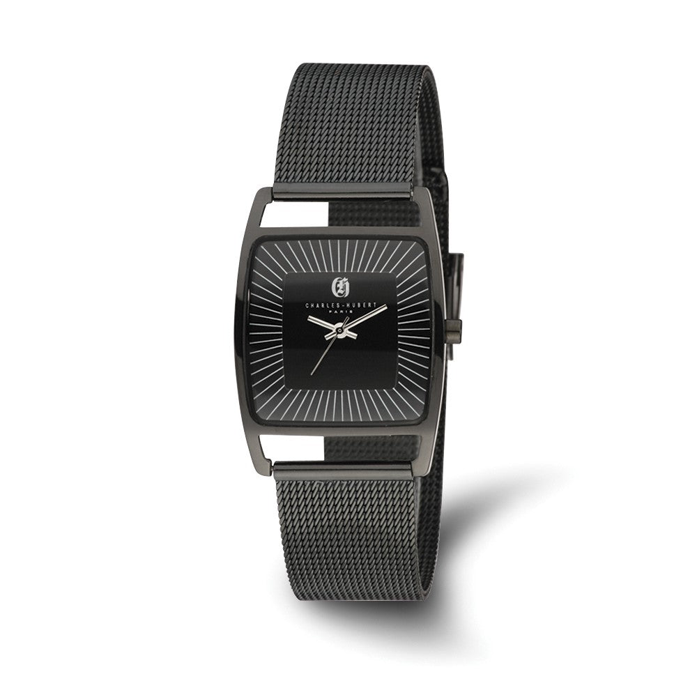 Charles Hubert Black IP-plated Stainless Steel Milanese Band Watch