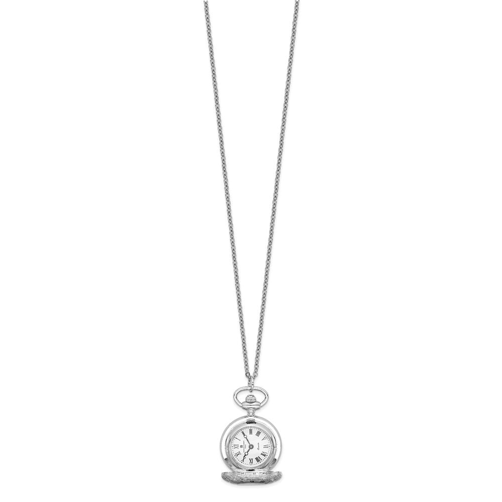 Charles Hubert Two-tone Floral Design Pendant Watch