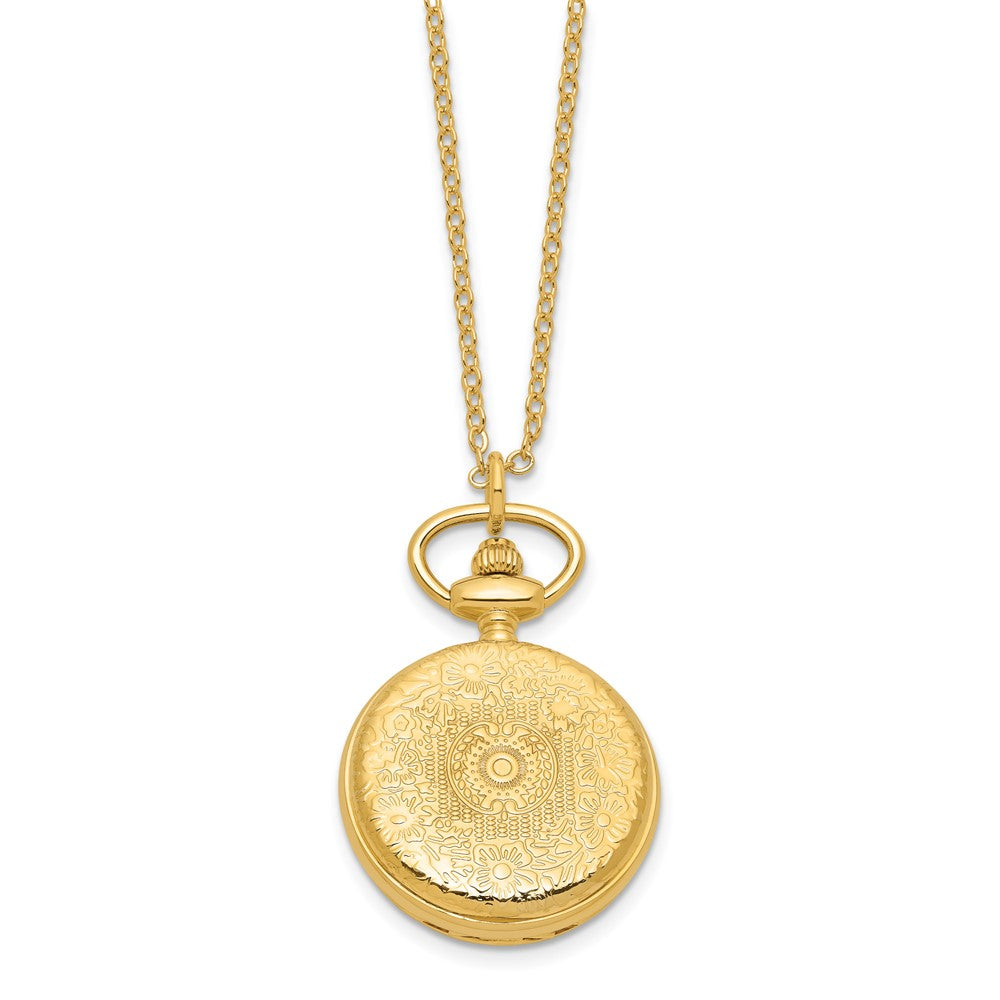 Charles Hubert Two-tone Floral Design Pendant Watch