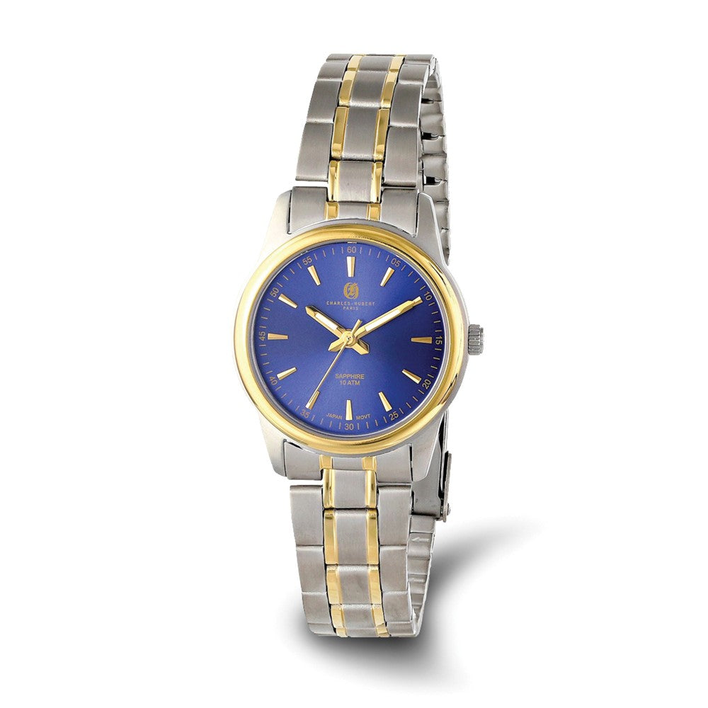 Ladies Charles Hubert Two-Tone Titanium 30mm Blue Dial Watch