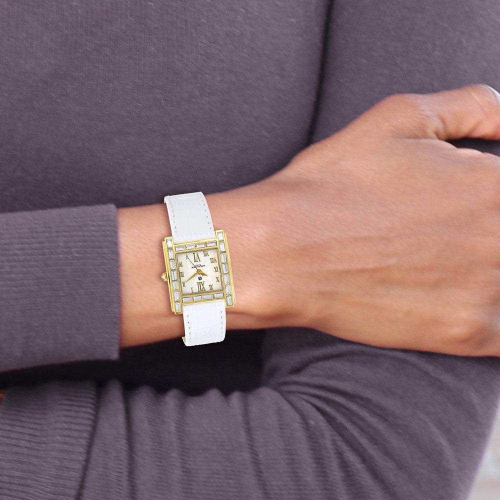 Ladies Charles Hubert Stainless Steel IP-plated Crystal Bezel Watch