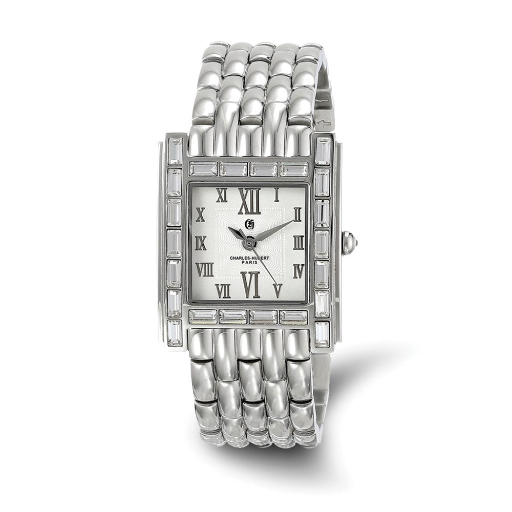 Ladies Charles Hubert Stainless Steel Crystal Bezel 27 x 32mm Watch