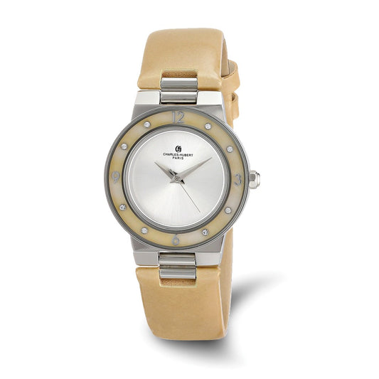 Ladies Charles Hubert Stainless Beige Mother of Pearl 32mm Watch