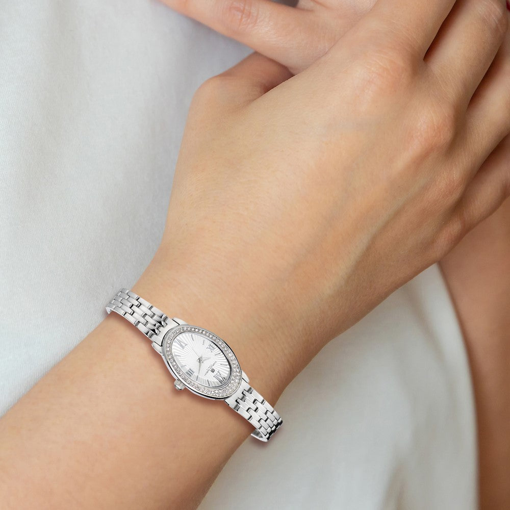 Ladies Charles Hubert Stainless Steel Crystal Bezel  21x32mm Watch