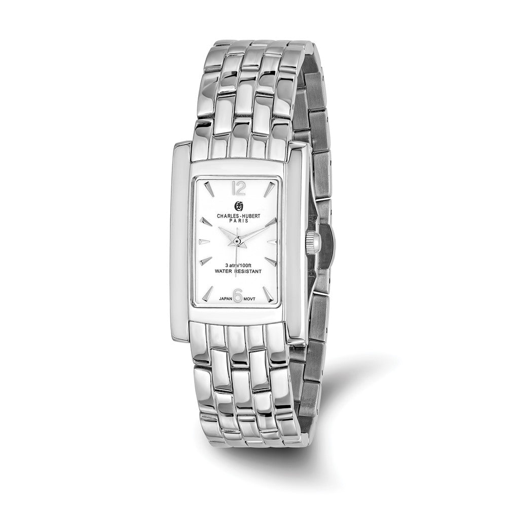 Mens Charles Hubert Solid Stainless Steel White Dial 26x31mm Watch