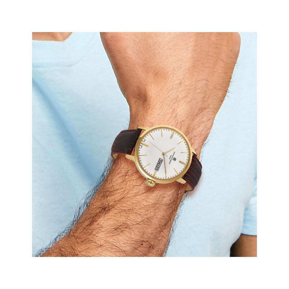 Mens Charles Hubert Stainless Steel White Dial Watch