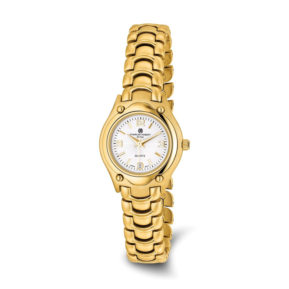 Ladies Charles Hubert Gold-finish White Dial Watch