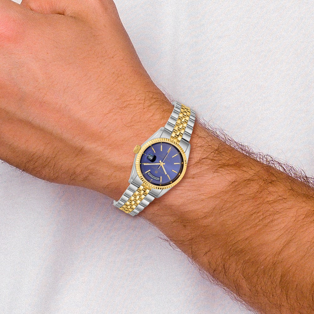 Mens Charles Hubert Two-tone Stainless Steel Blue Dial Watch