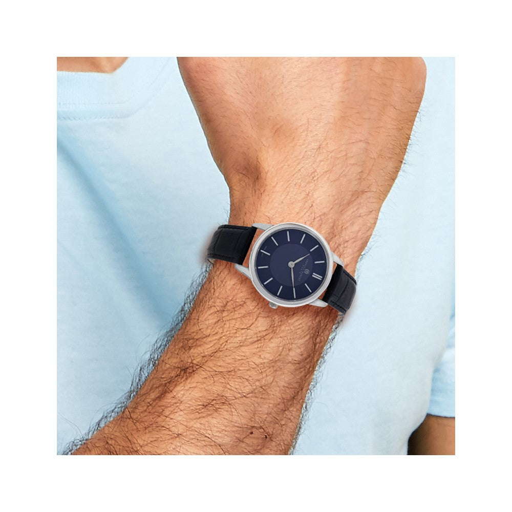Mens Charles Hubert Stainless Steel Blue Dial Watch