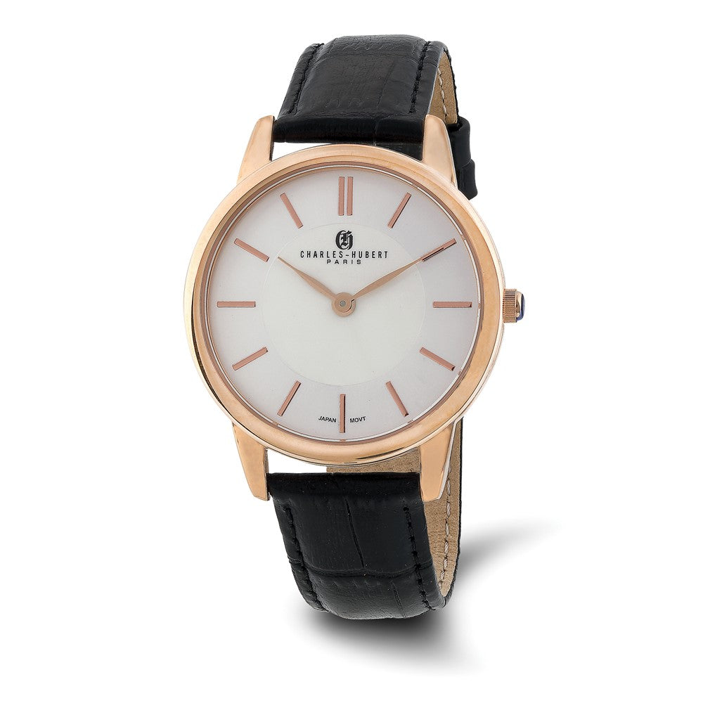 Mens Charles Hubert Rose IP-plated Stainless Steel Off-White Dial Watch
