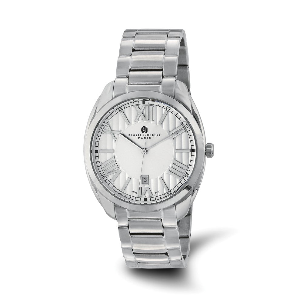Mens Charles Hubert Stainless Steel Off-White Dial Watch