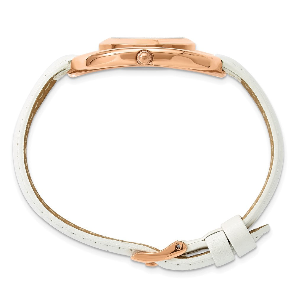 Ladies Charles Hubert Rose Finish Brass Silver-tone Dial Modern Circle Watc