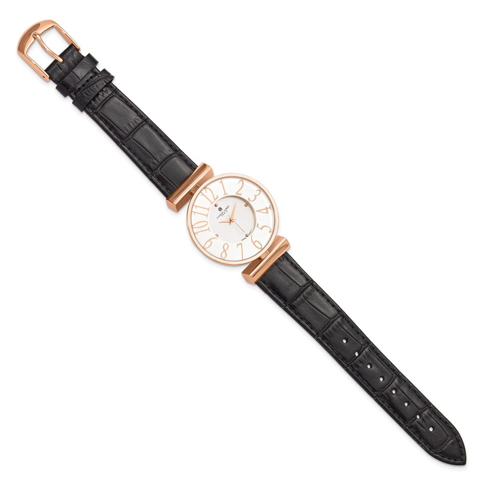 Ladies Charles Hubert Rose IP-plated Stainless Steel White Dial Watch