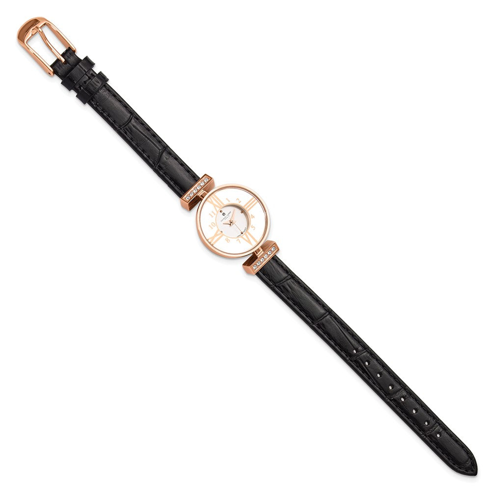 Ladies Charles Hubert Rose IP-plated Stainless Steel White Dial Watch