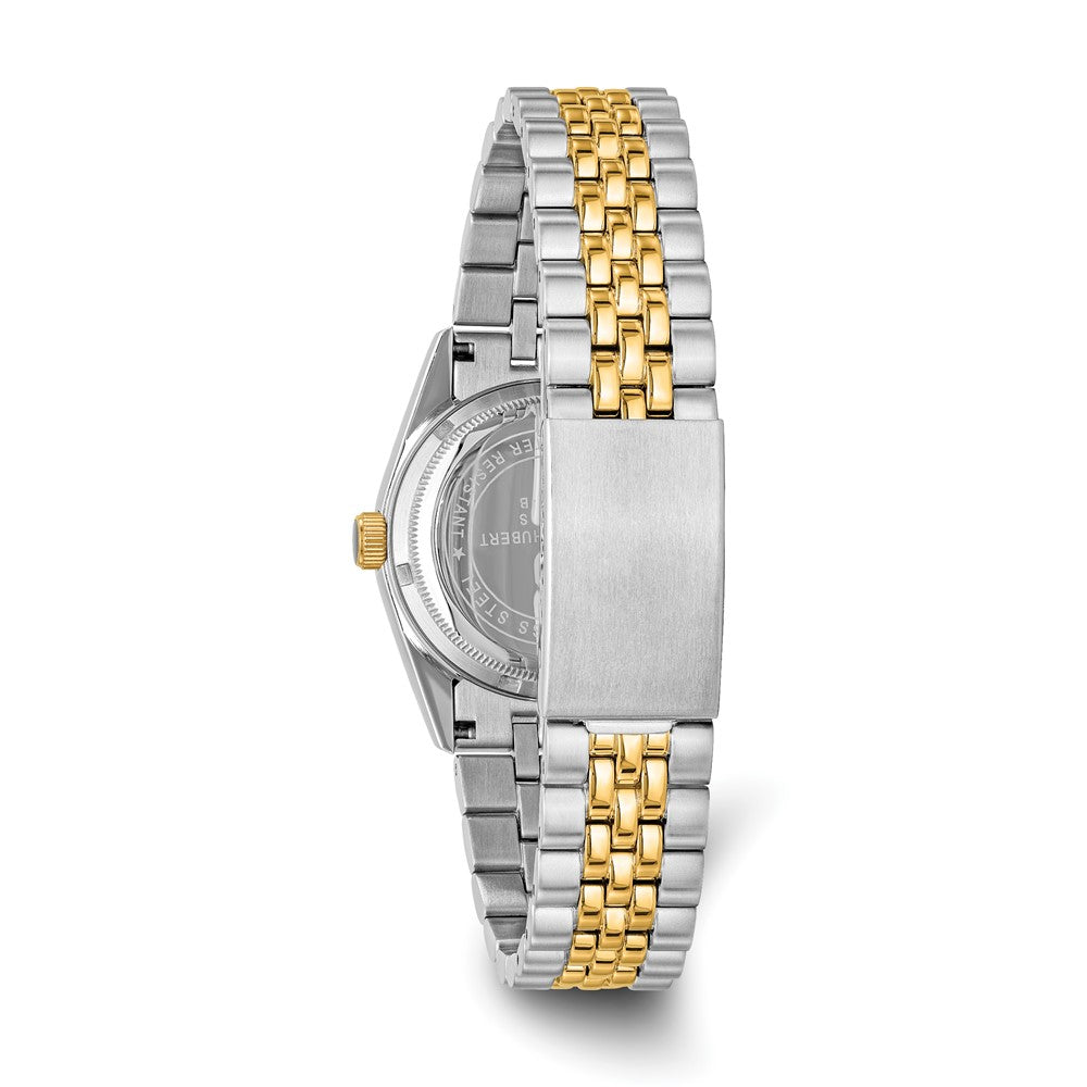Mens Charles Hubert Two-tone Stainless Steel Black Dial Watch