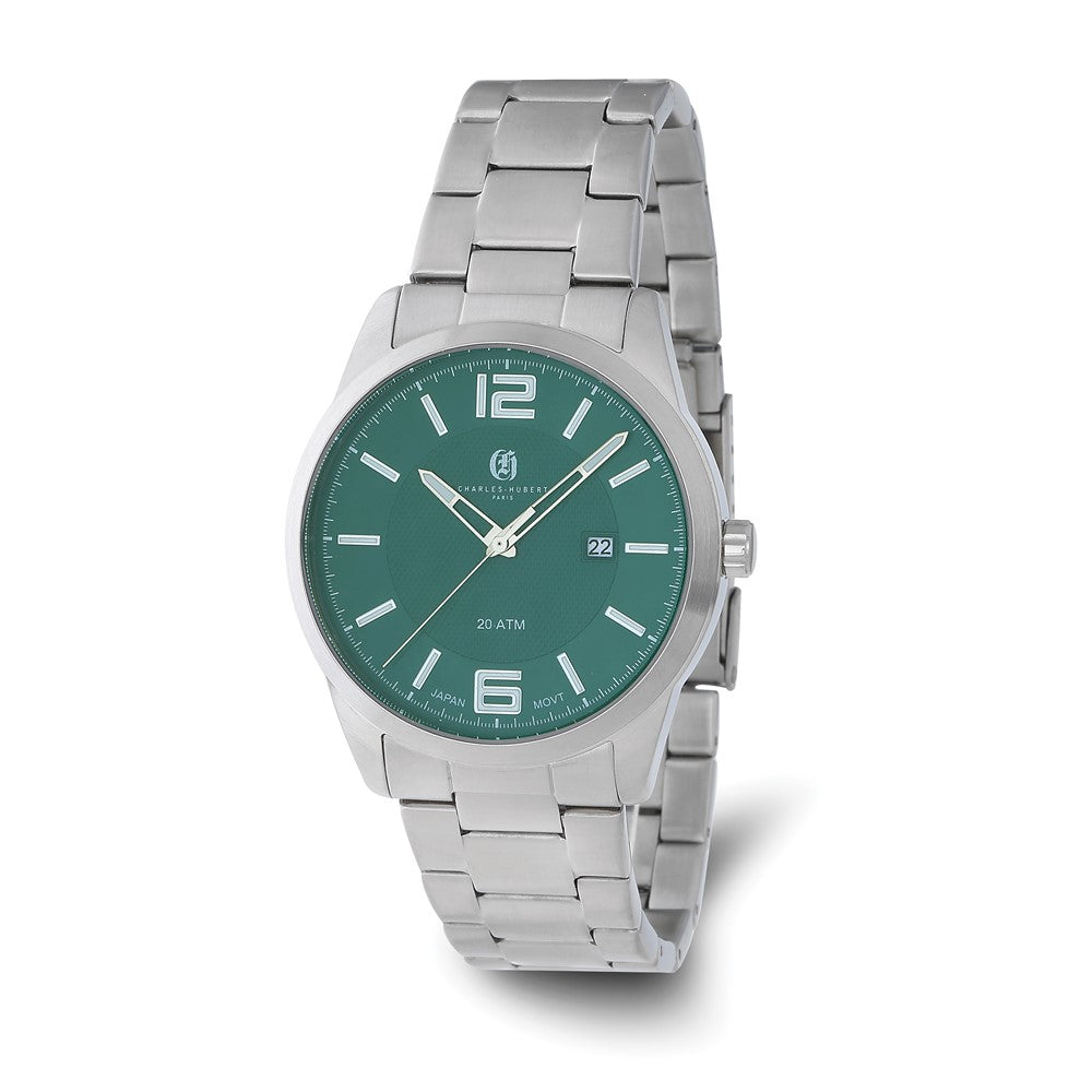 Charles-Hubert Stainless Steel Green Dial with Date Watch