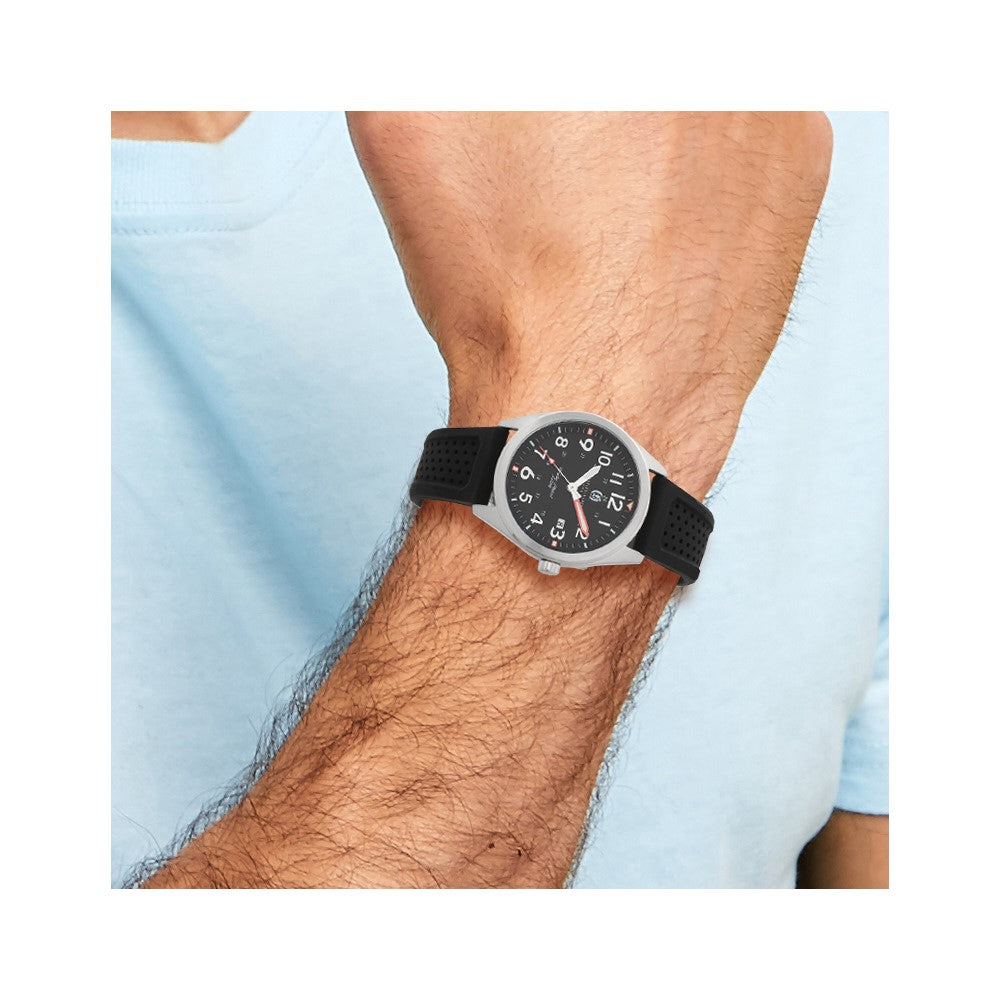 Charles-Hubert Stainless Steel Black Dial with Date Watch
