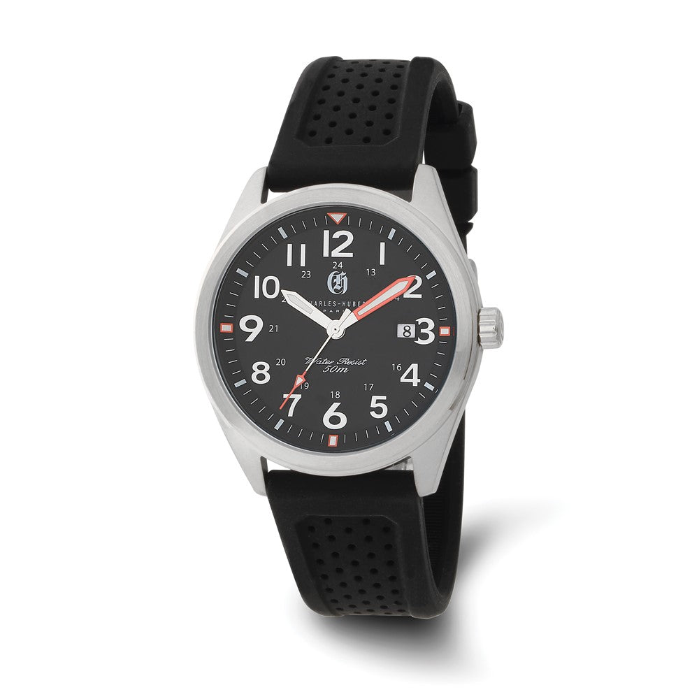 Charles-Hubert Stainless Steel Black Dial with Date Watch