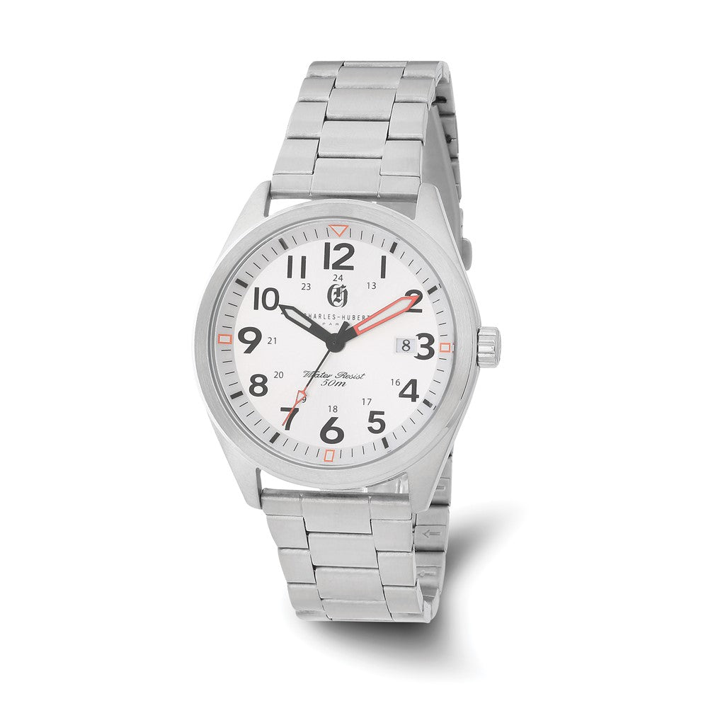 Charles-Hubert Stainless Steel White Dial with Date Watch
