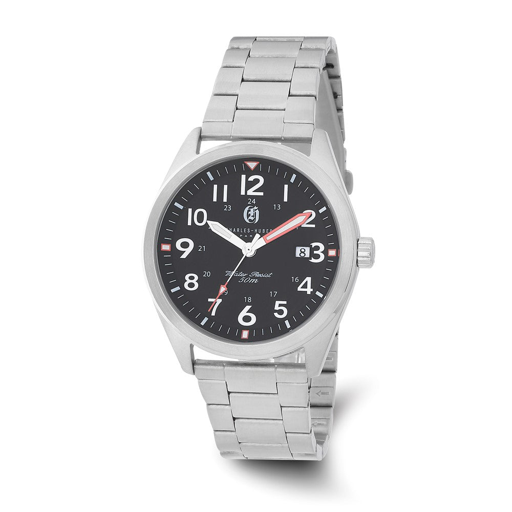 Charles-Hubert Stainless Steel Black Dial with Date Watch