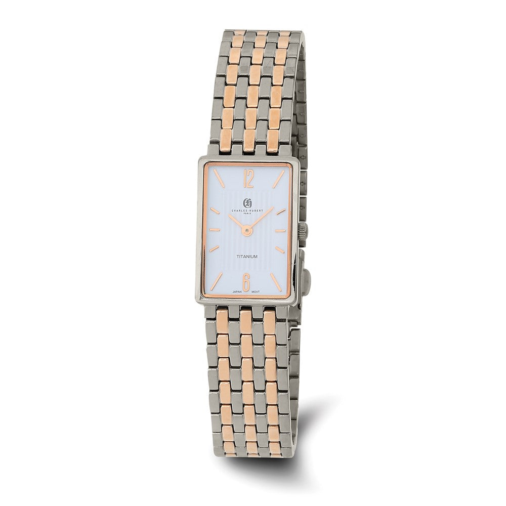 Charles Hubert Two-Tone Titanium White Dial Watch