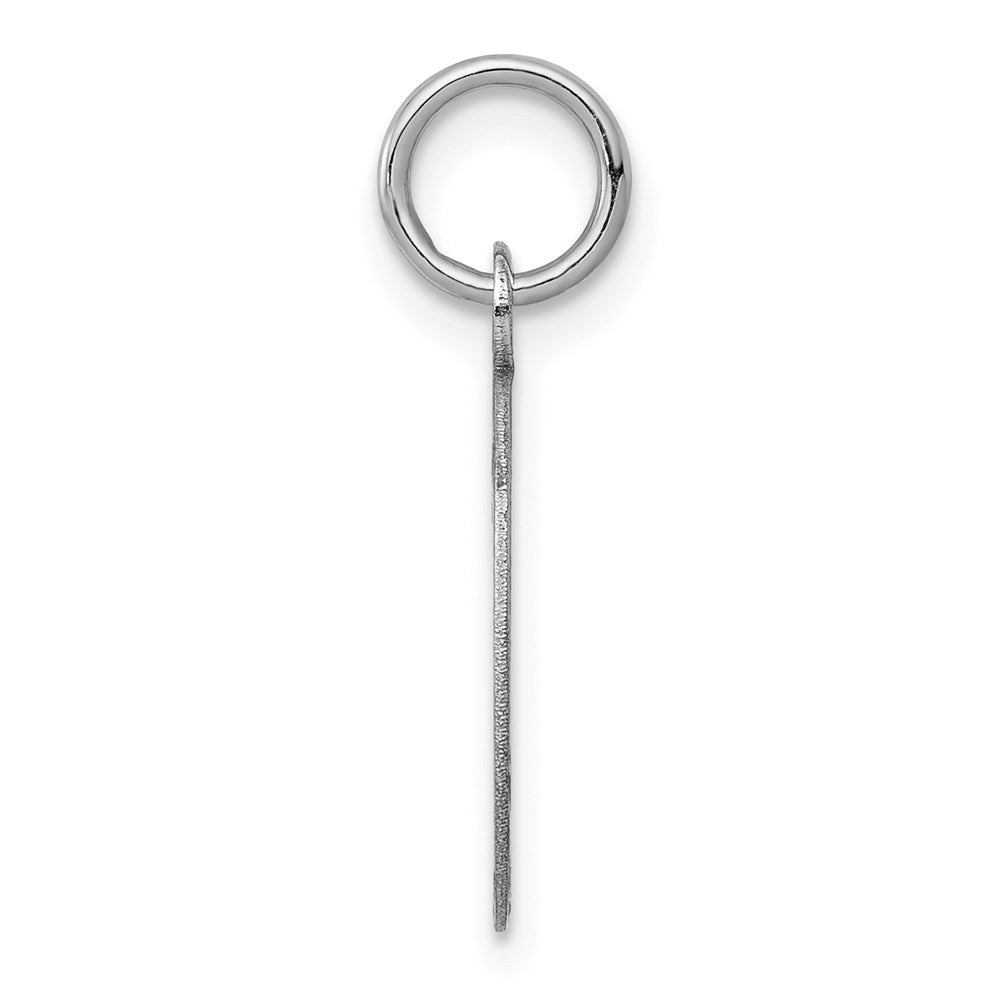 14k White Gold Plain .018 Gauge Oval Engravable Disc Charm