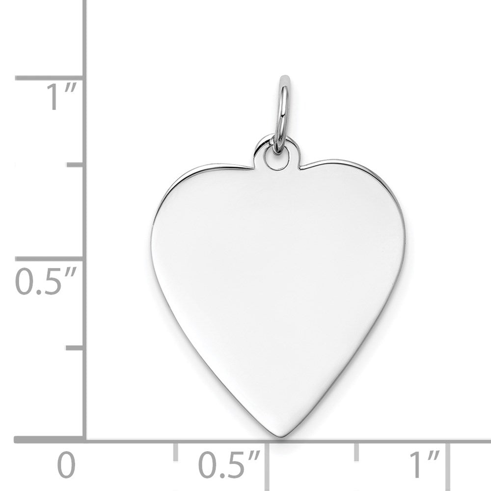 14k White Gold Plain .011 Gauge Engravable Heart Charm