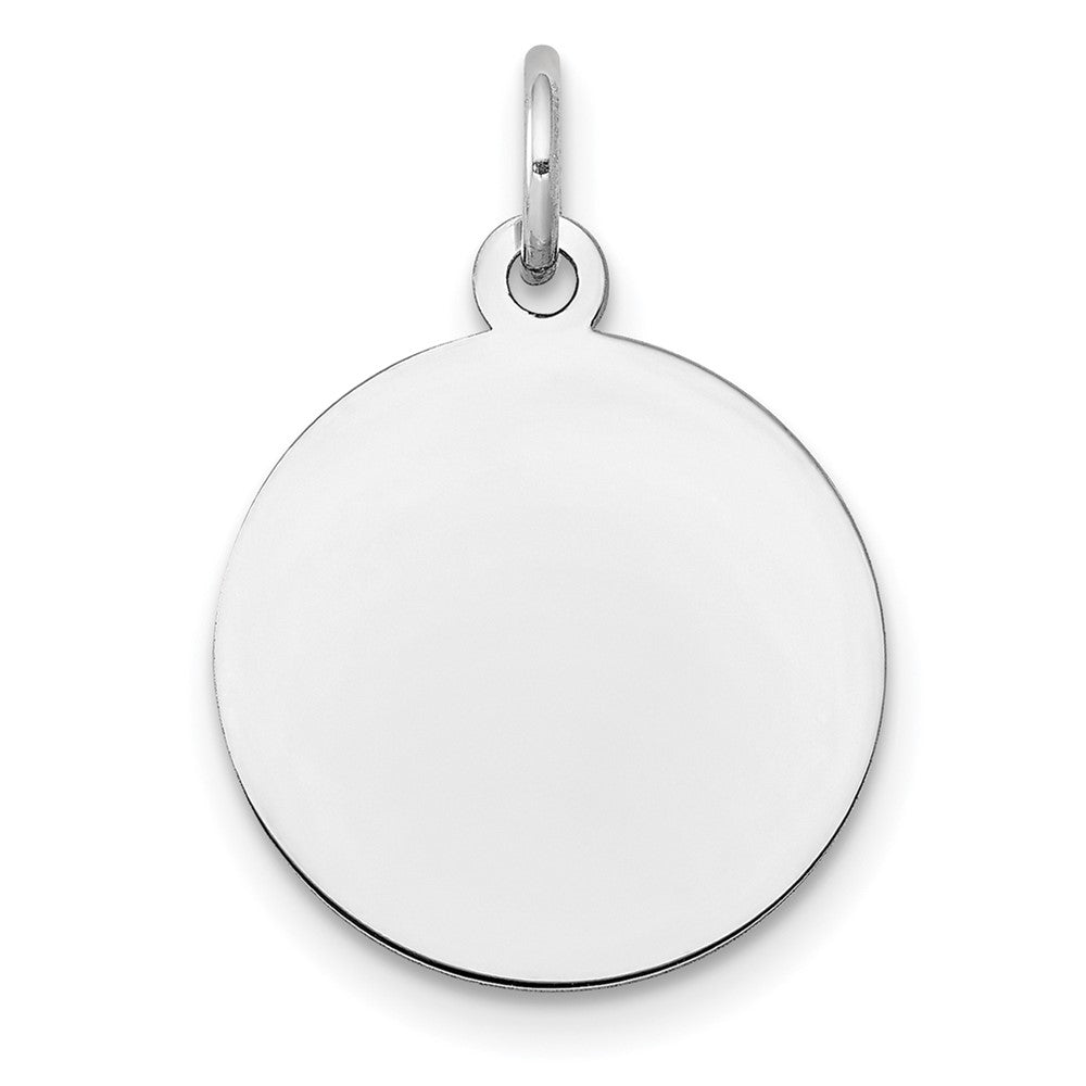 14k White Gold Plain .009 Gauge Round Engravable Disc Charm