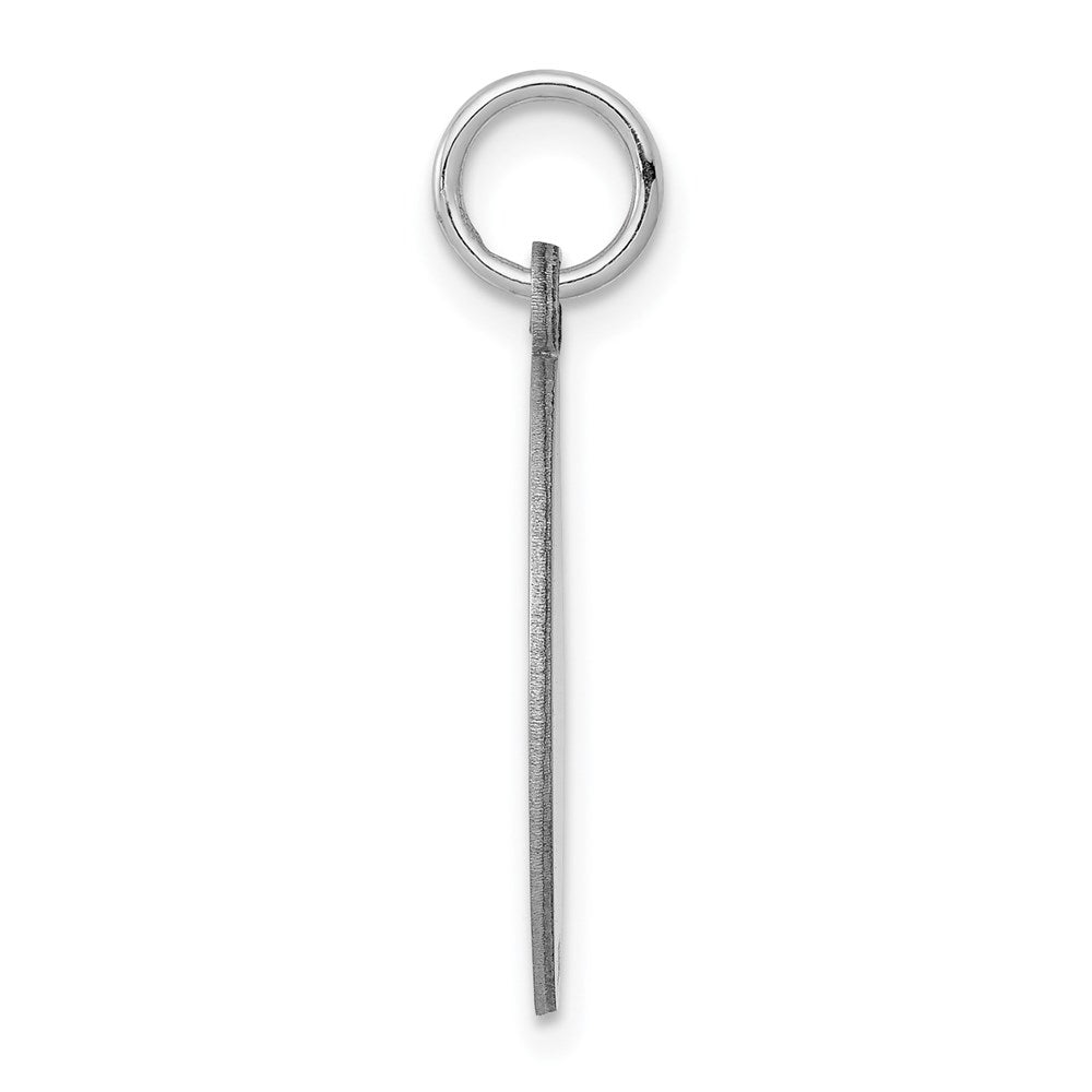 14k White Gold Plain .018 Gauge Round Engravable Disc Charm