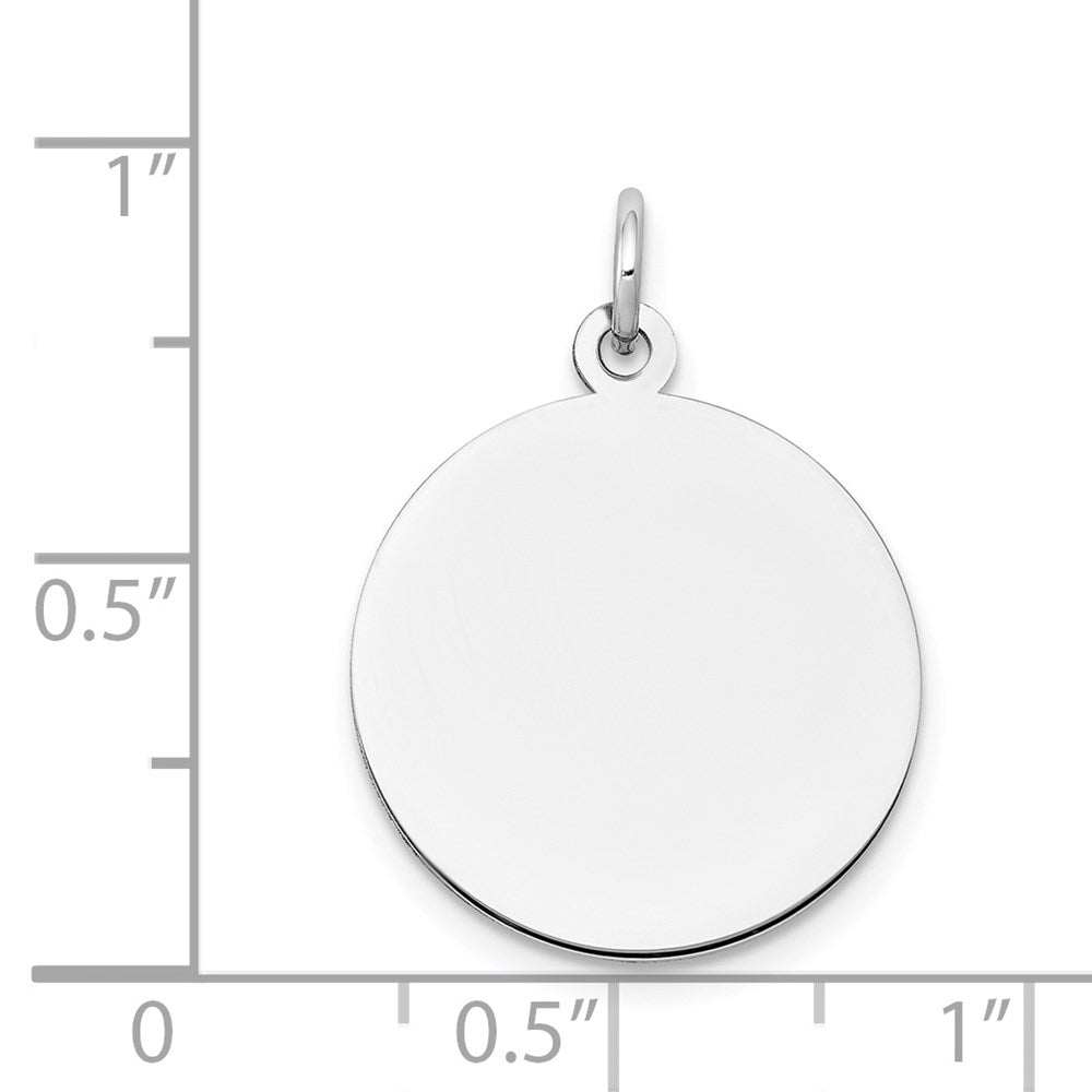 14k White Gold Plain .035 Gauge Round Engravable Disc Charm