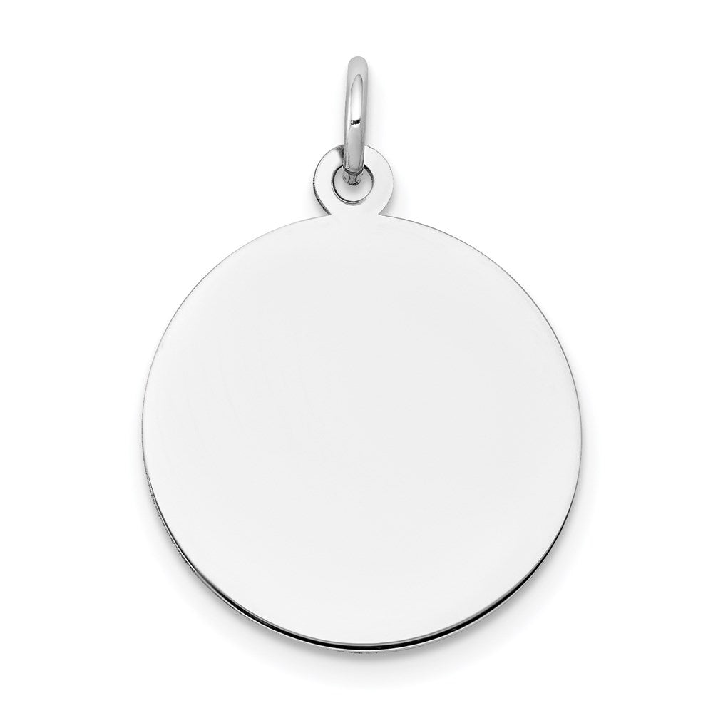 14k White Gold Plain .011 Gauge Round Engravable Disc Charm