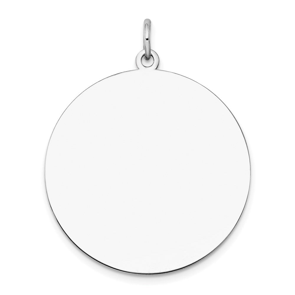14k White Gold Plain .013 Gauge Round Engravable Disc Charm