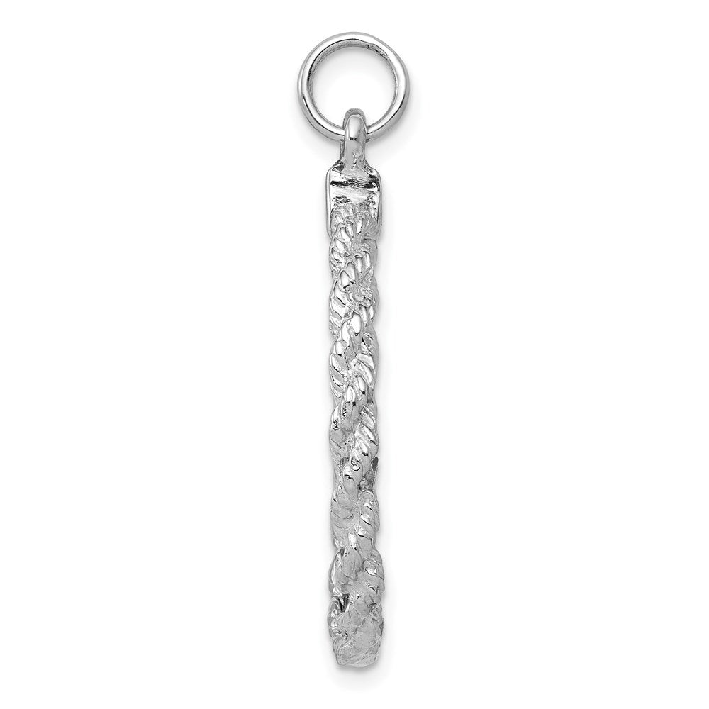 14k White Gold Rounded with Rope .013 Gauge Engravable Disc