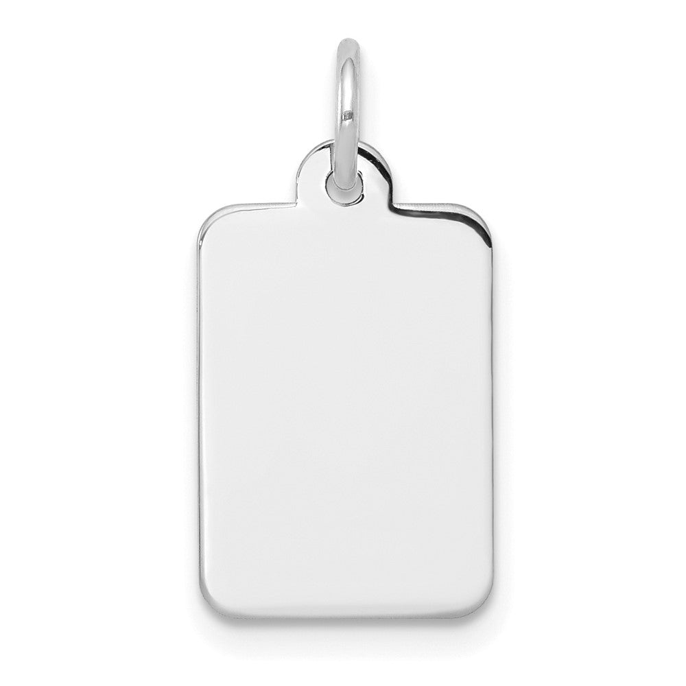 14kw Plain .027 Gauge Rectangular Engravable Disc Charm