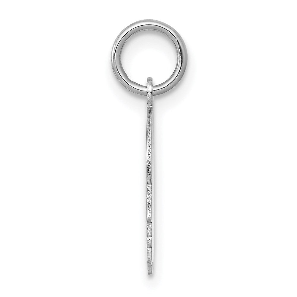14k White Plain Small.018 Depth Facing Right Engravable Boy Charm