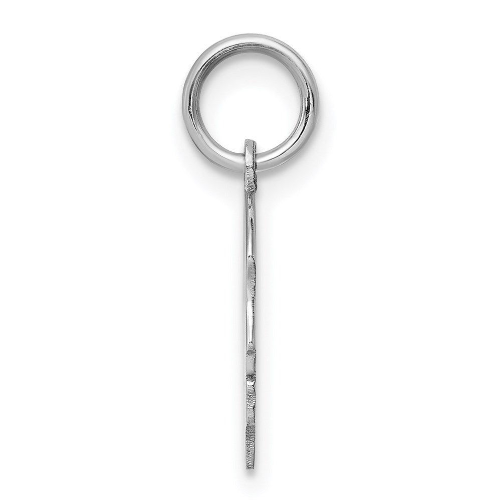 14k White Plain Small.018 Depth Facing Right Engravable Girl Charm