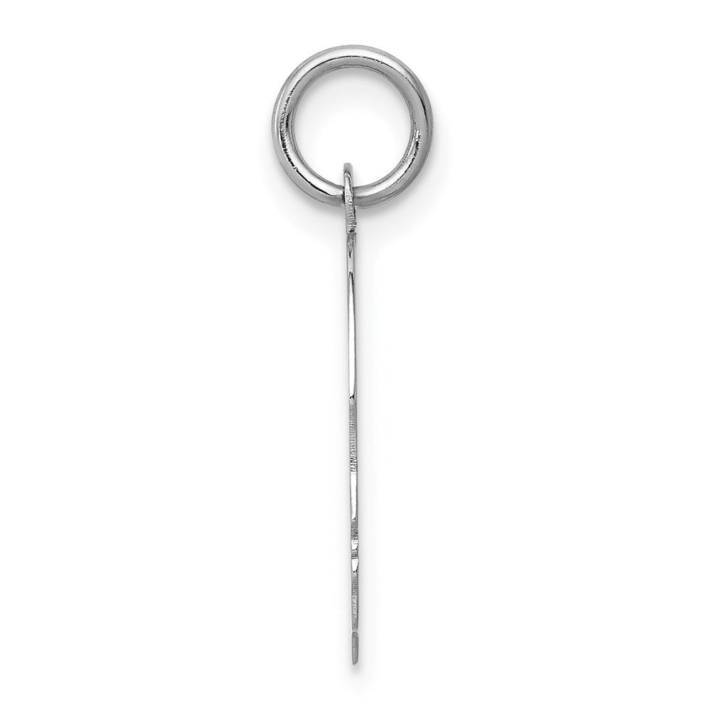 14k White Plain Medium.011 Depth Facing Right Engravable Boy Charm