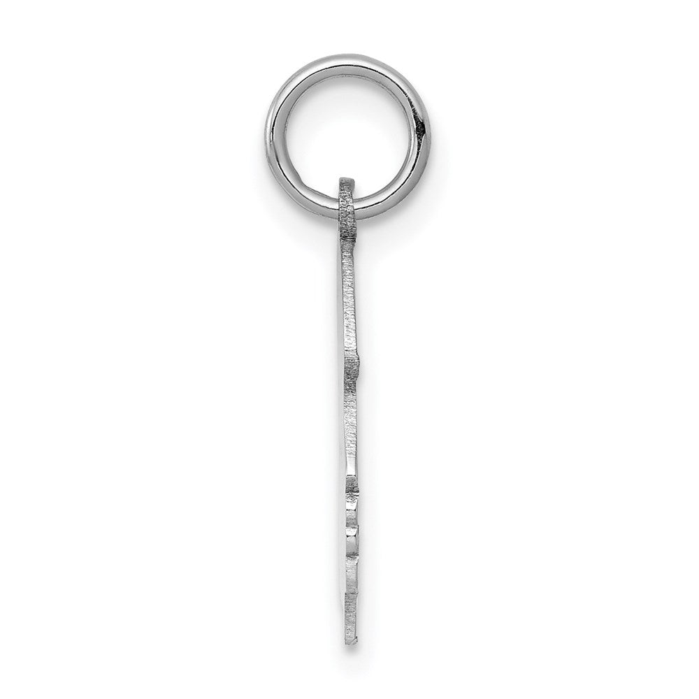 14k White Plain Medium.035 Depth Facing Right Engravable Girl Charm