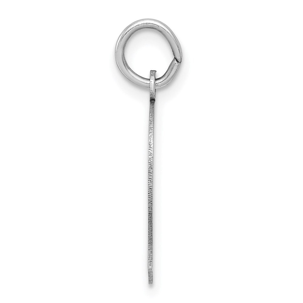 14k White Plain Medium.011 Depth Facing Left Engravable Boy Charm