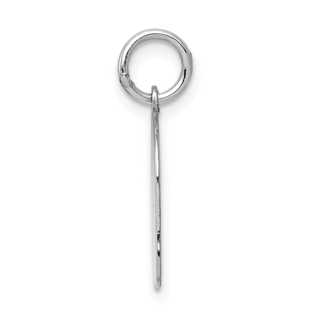 14k White Plain Medium.011 Depth Facing Left Engravable Girl Charm