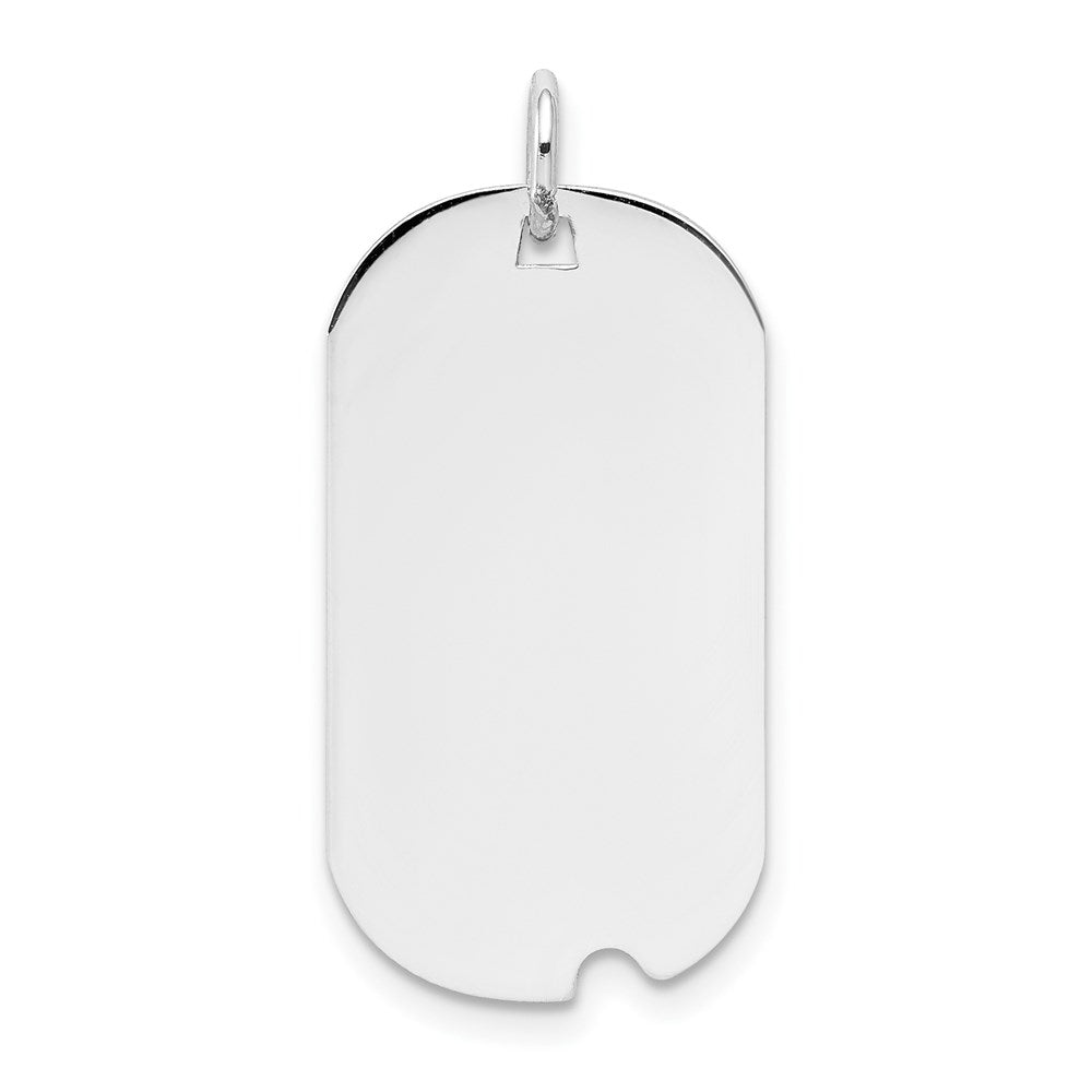 14k White Gold Plain .011 Gauge Engravable Dog Tag w/Notch Disc