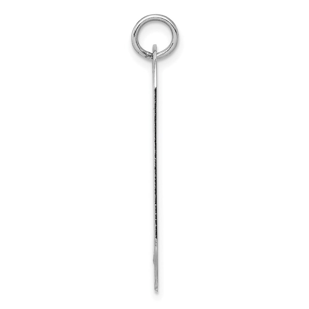 14k White Gold Plain .018 Gauge Engravable Dog Tag w/Notch Disc