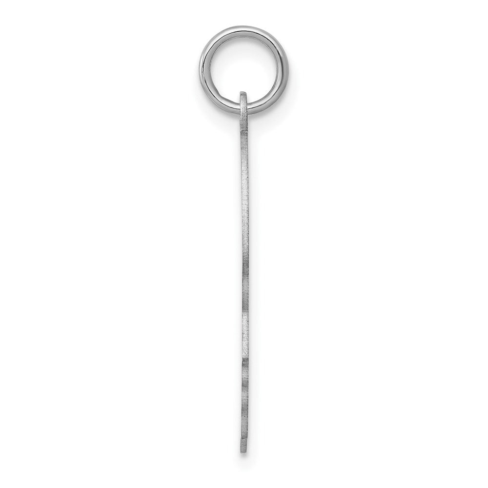 14k White Plain Medium.027 Depth Facing Right Engravable Boy Charm