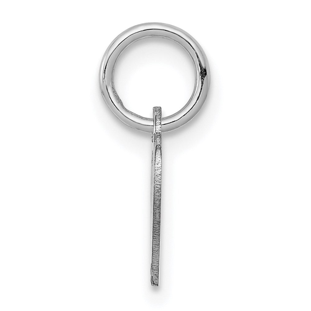 14K White Gold Heart Disc Charm