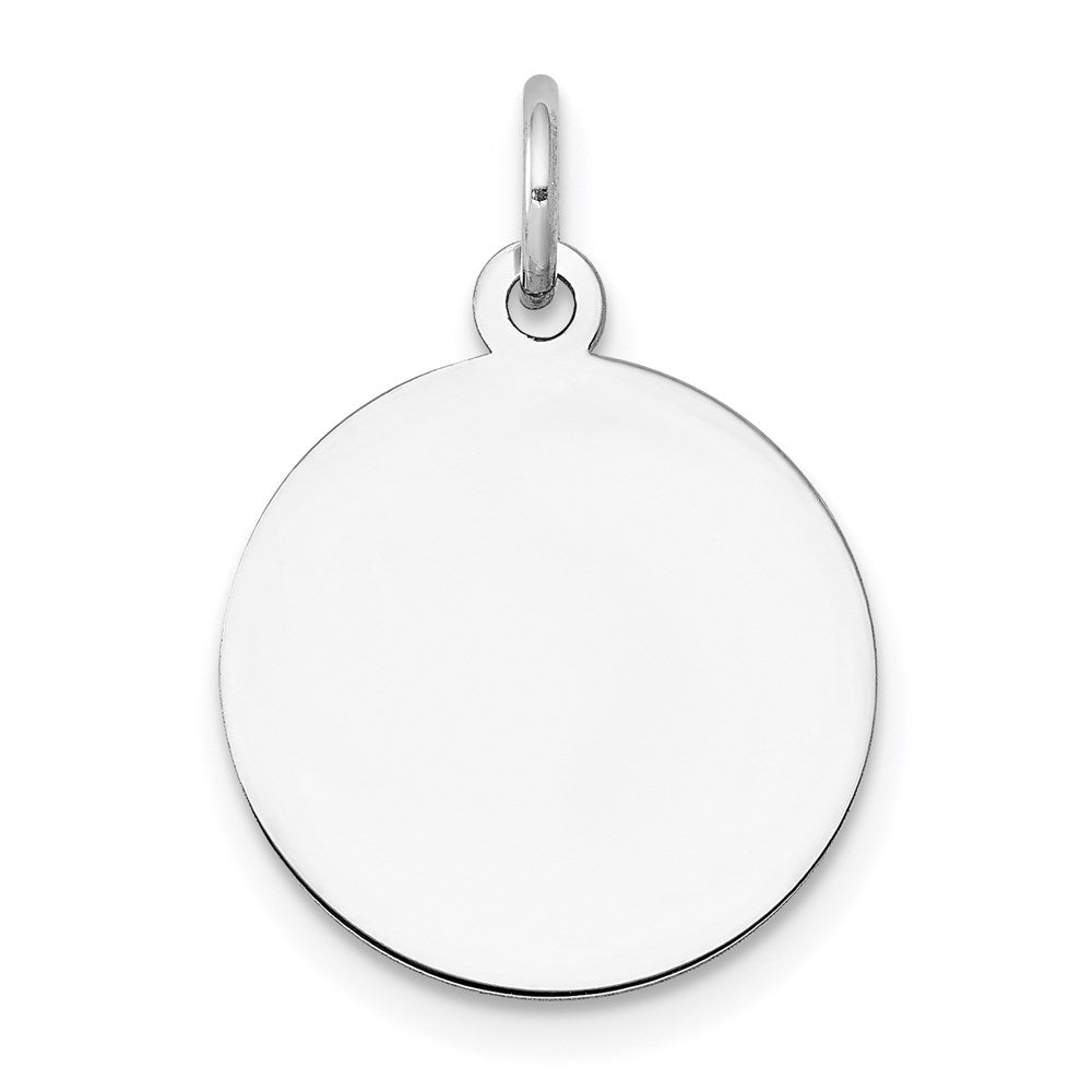 14k White Gold Plain .009 Gauge Circular Engravable Disc Charm