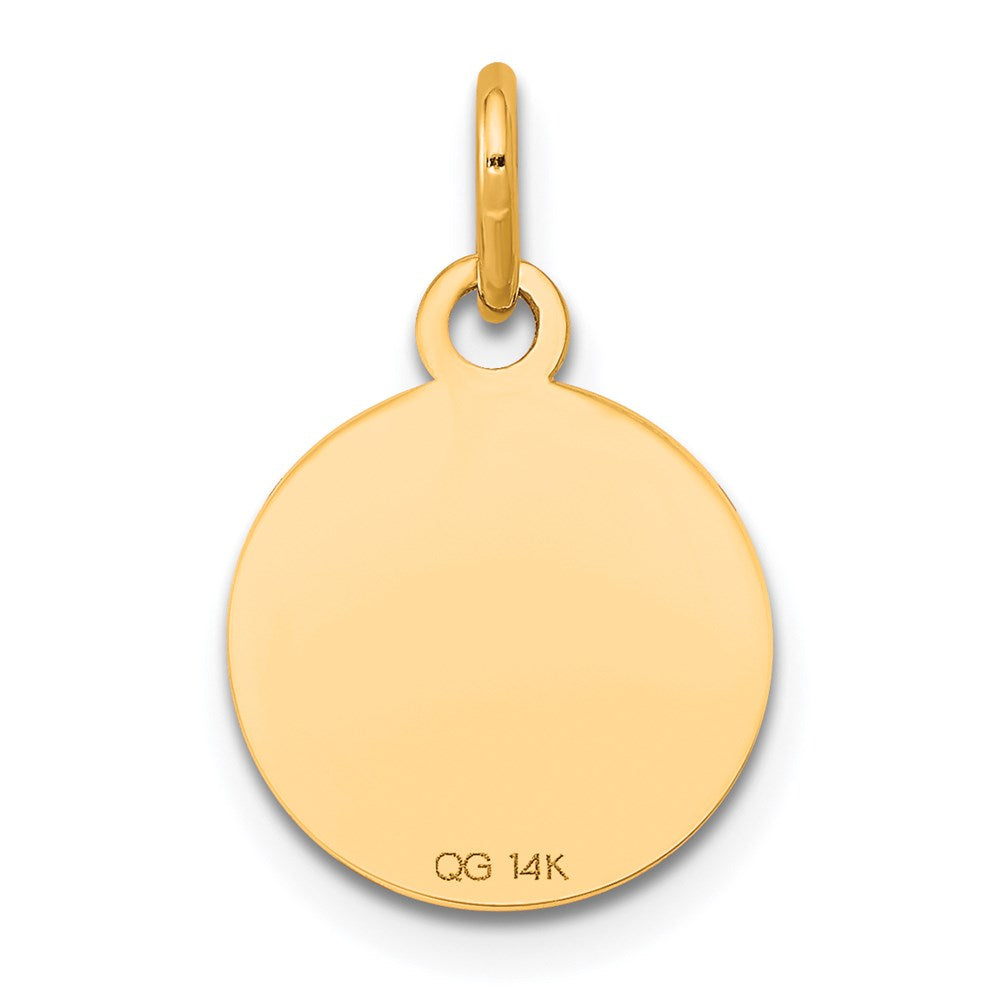 14k White Gold w/Enamel .027 Gauge Circular Engravable Disc