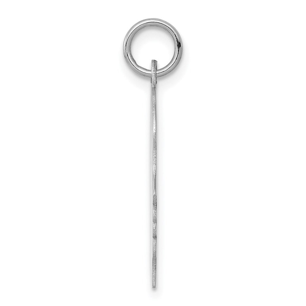 14k White Plain Medium.009 Depth Facing Right Engravable Girl Charm