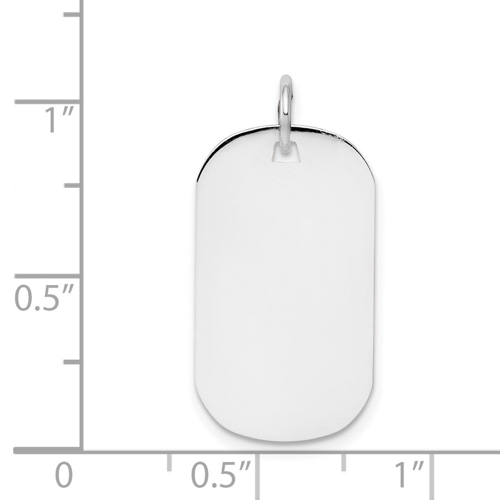 14k White Gold Plain .027 Gauge Engraveable Dog Tag Disc Charm
