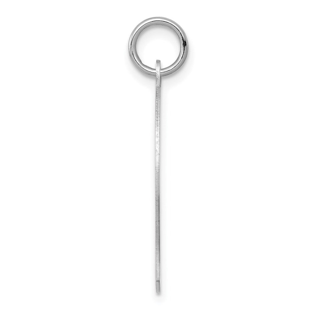 14k White Plain Medium.035 Depth Facing Left Engravable Boy Charm