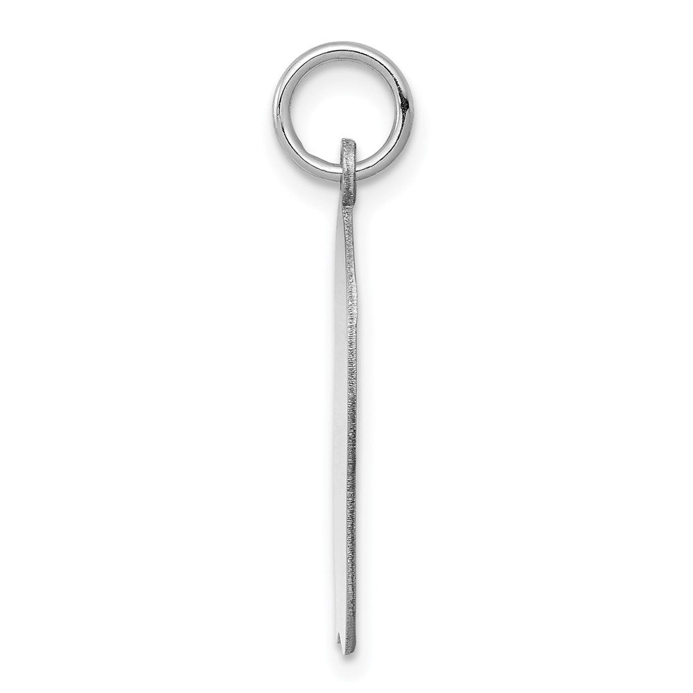 14k White Plain Medium.035 Depth Facing Left Engravable Girl Charm